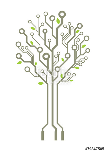 349x500 Circuit Tree Vector