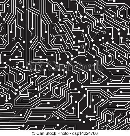 450x470 Circuit Board Over Black Background Vector Illustration .