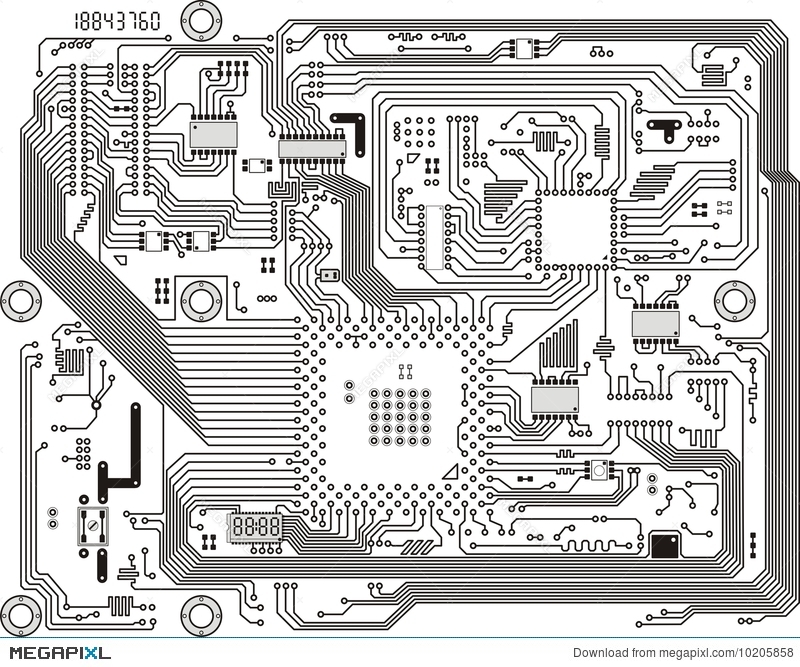 800x667 Electronic Modern Circuit Board Vector Background Illustration