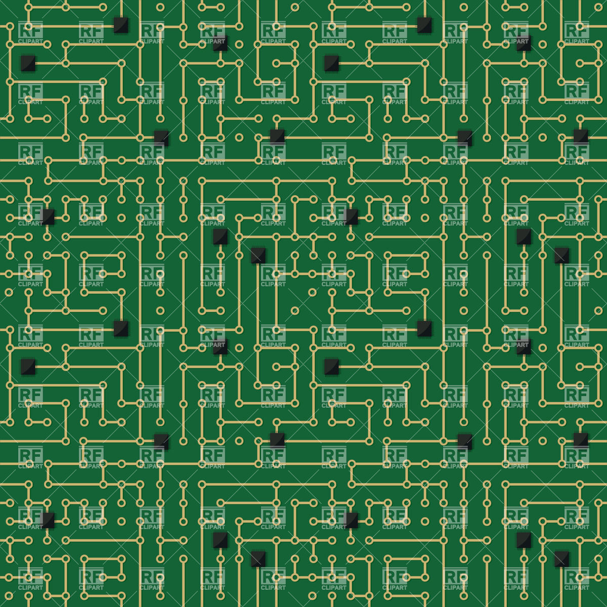 1200x1200 Computer Circuit Board Seamless Pattern Vector Image Vector