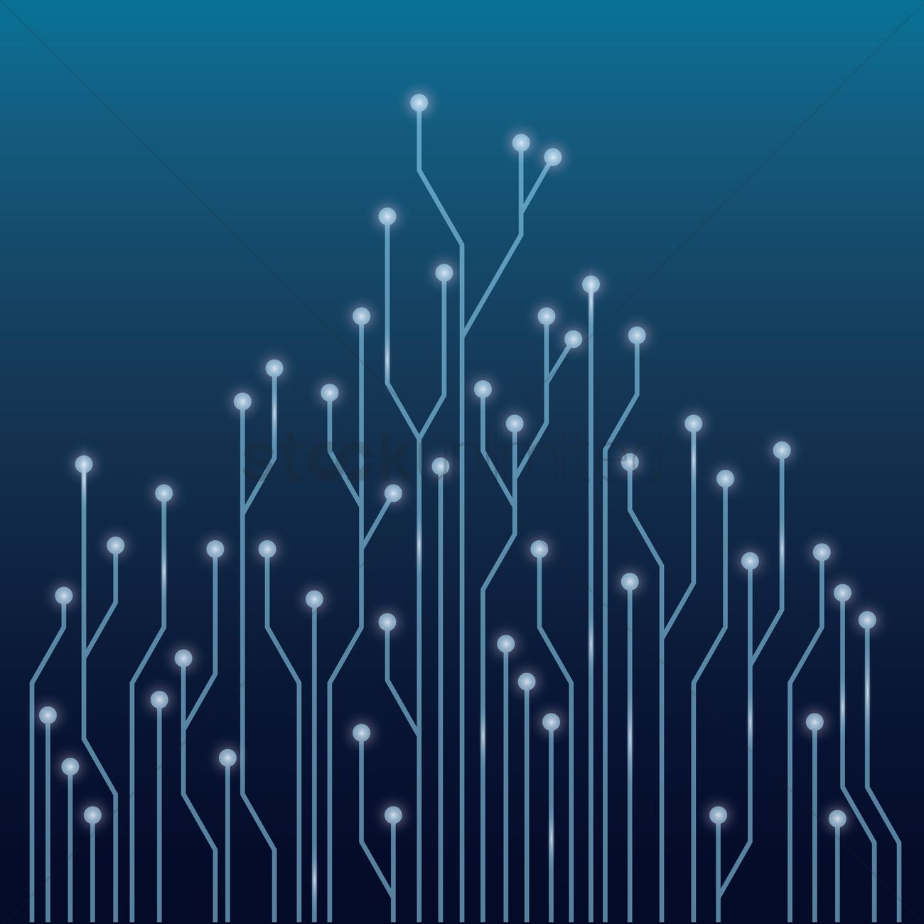 1300x1300 Circuit Board Tree Design Vector Image