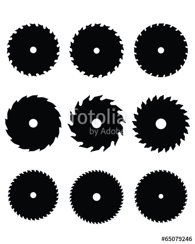 400x500 Silhouettes Of Circular Saw Blades, Vector Illustration Stock