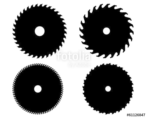 500x400 Black Silhouettes Of Circular Saw Blades, Vector Stock Image And