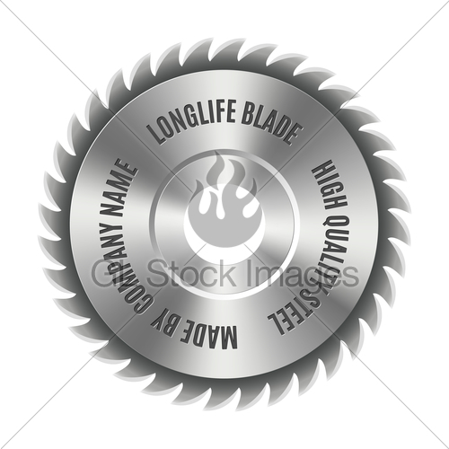 500x500 Steel Blade For The Saw, Vector Illustration. Gl Stock Images