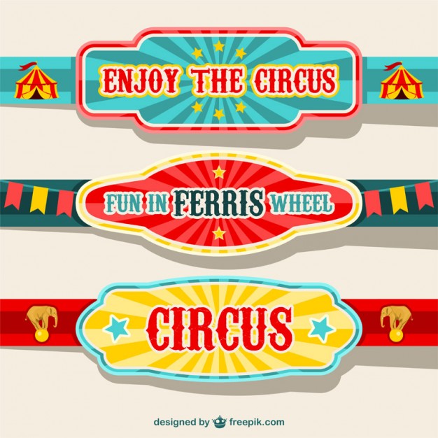 626x626 Circus Banners Design Vector Free Download