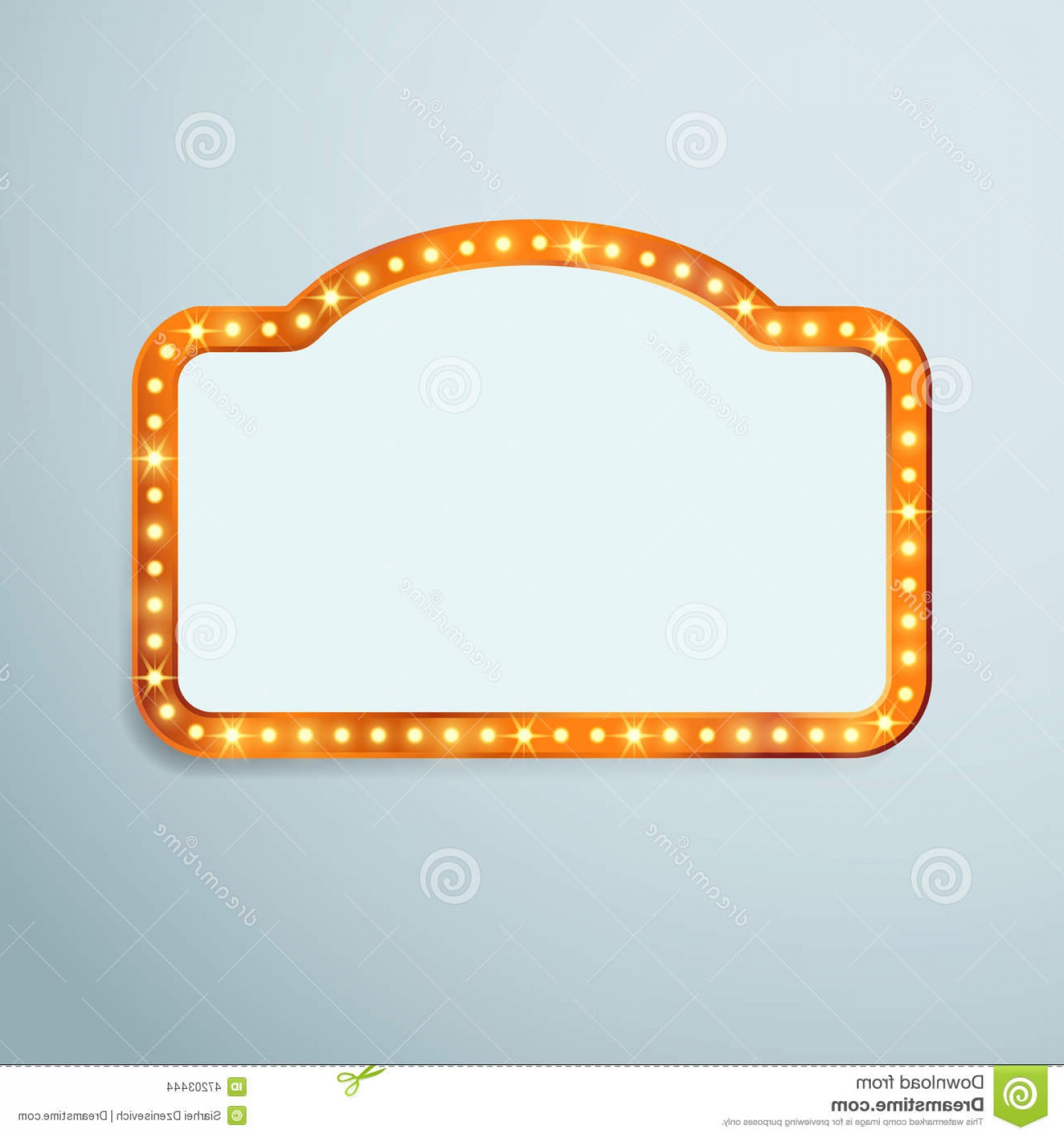 1560x1668 Stock Illustration Retro Cinema Vintage Old Bulb Frame Sign Light