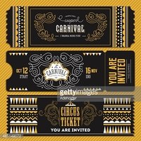 200x200 Vintage Circus Banner Ticket Vector Illustration Stock Vectors
