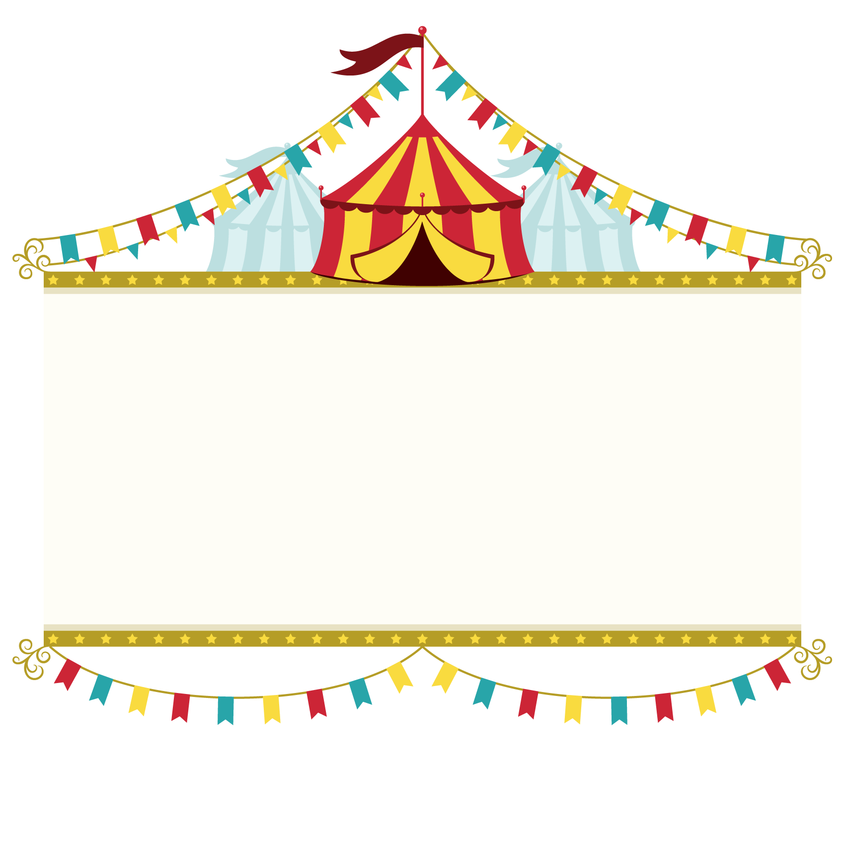 1701x1701 Wedding Invitation Circus Poster Banner