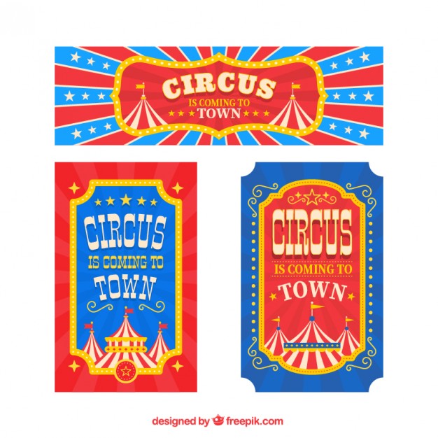 626x626 Circus Banner And Flyers In Vintage Style Vector Free Download