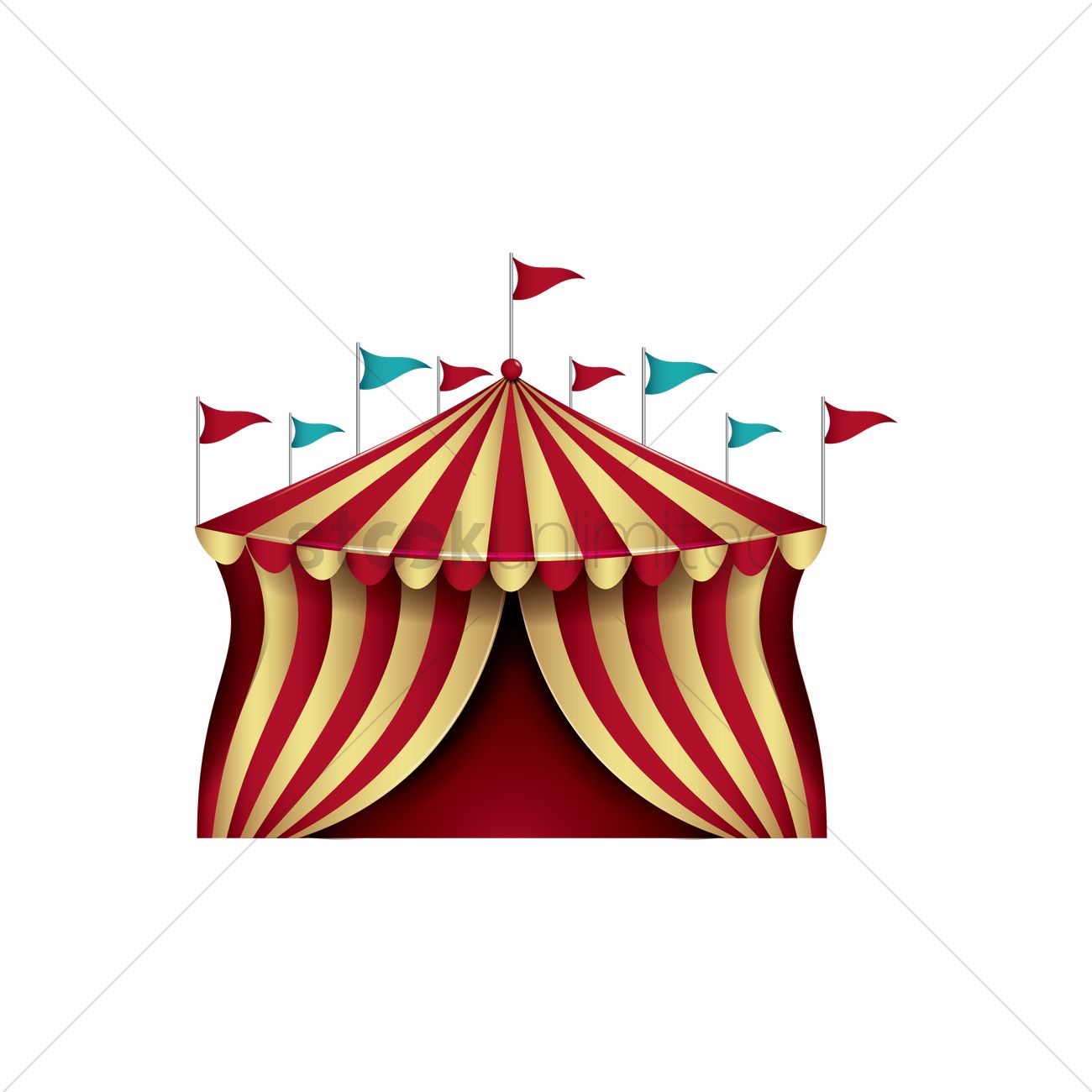 1300x1300 Circus Tent Vector Image