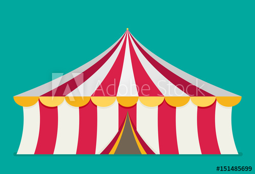 500x341 Circus Tent Vector, Flat Design