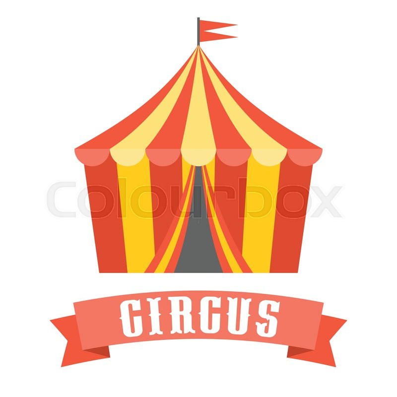 800x800 Circus Tent Vector, Flat Design Stock Vector Colourbox