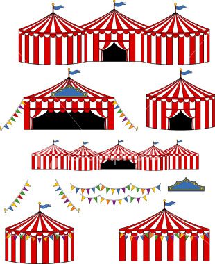 310x380 Vector Illustrations Of Bigtopcarnival Circus Tents.tents Are