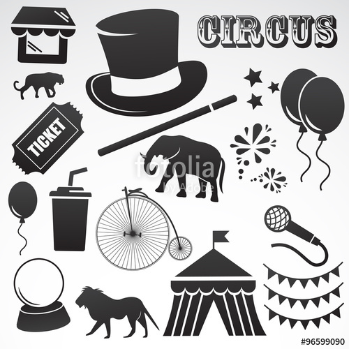 500x500 Circus Vector Icon Set. Stock Image And Royalty Free Vector Files