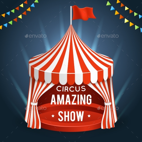 590x590 Funfair Circus Vector Poster With Tent By Neyro2008 Graphicriver