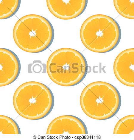 450x470 Orange Slice Fruit Seamless Pattern. Citrus Vector Background