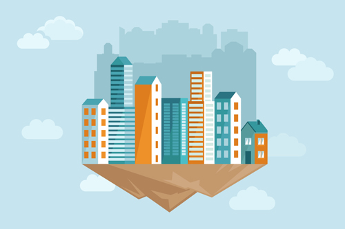 500x333 Flat City Building Vector Material 06