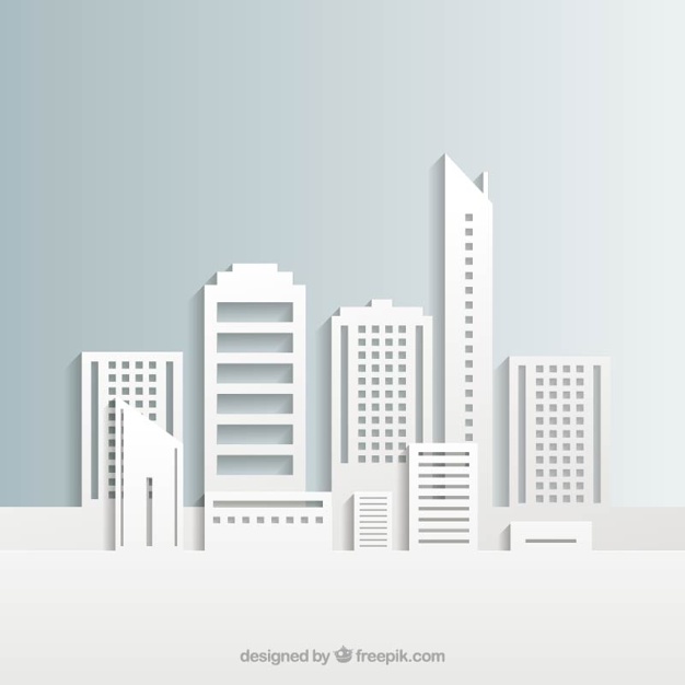 626x626 White City Buildings Vector Free Download