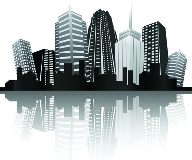 388x323 Black With White City Building Design Vector Png Images