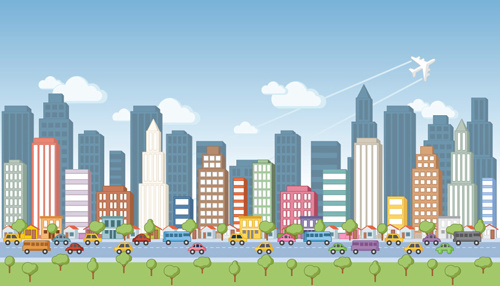 500x286 City Landscape Vector Free Vector Download (2,546 Free Vector) For