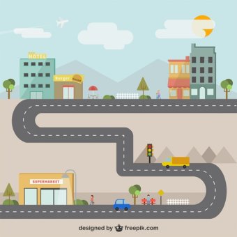 340x340 Cartoon Background City Vectors Download Free Vector Art