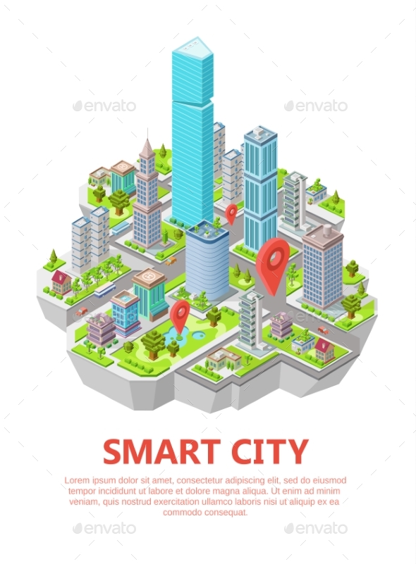 590x801 Isometric Smart City Vector Illustration 3d By Vectorpouch