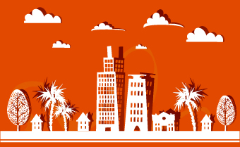 340x209 Paper City Vector Illustration 03 Free Download