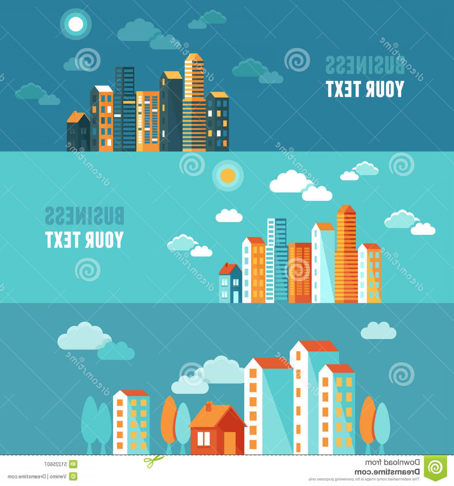 1560x1668 Stock Illustration Vector City Illustration Flat Simple Style