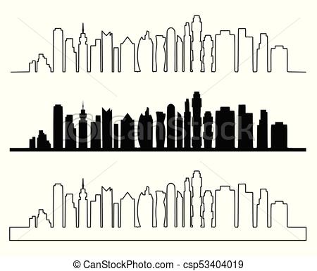 450x385 City Skyline Vector Illustration. Urban Landscape. Modern City