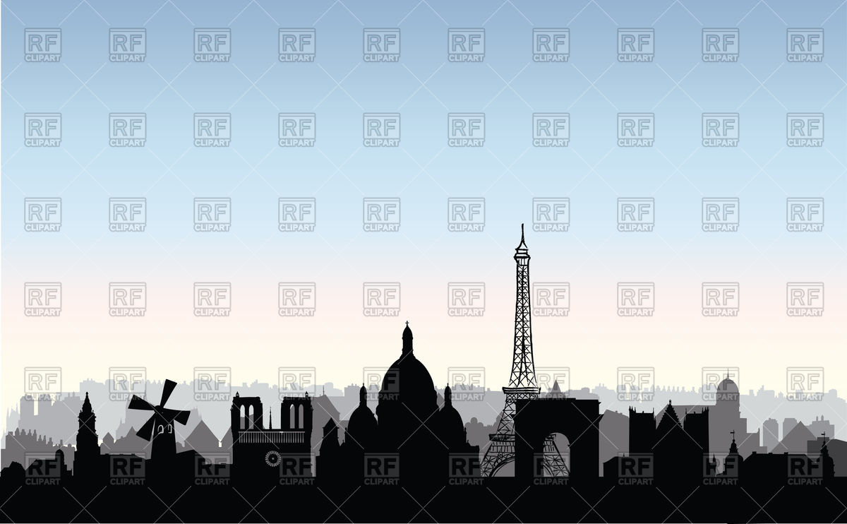 1200x742 Paris City Skyline. French Urban Landscape. Vector Image Vector
