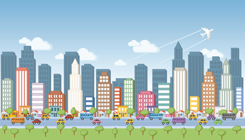 500x286 Cartoon City Landscape Vector Free Vector In Encapsulated