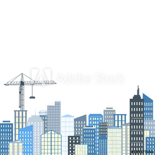 500x500 Urban Landscape. Vector Illustration. City Background, Grey And