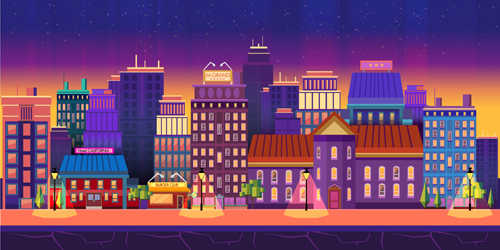 500x250 City Building Landscape Vector Graphic 04 Free Download