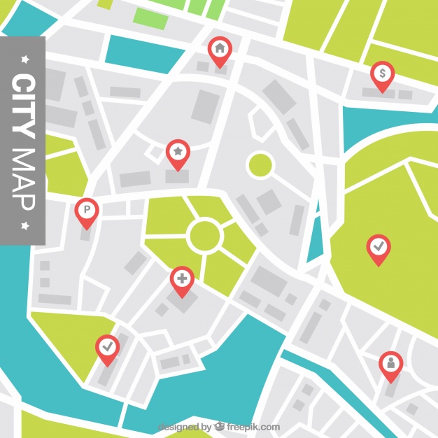 626x626 City Map Background With Pointers Vector Free Download