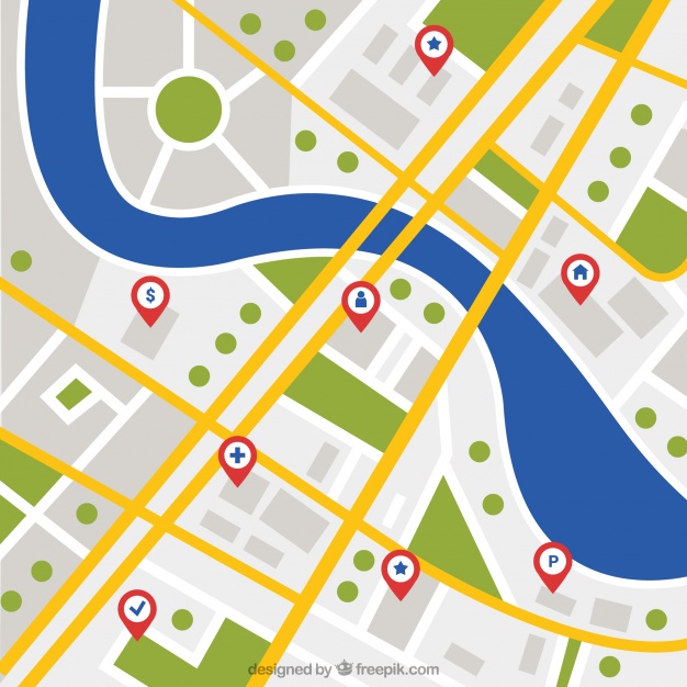 626x626 Background Of City Map With River Vector Free Download