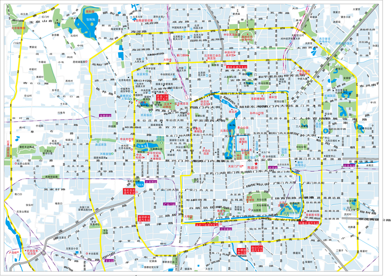 800x564 Beijing City Map Vector