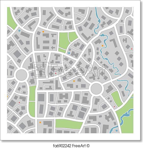 561x581 Free Art Print Of City Map . Vector City Map Freeart Fa6902242