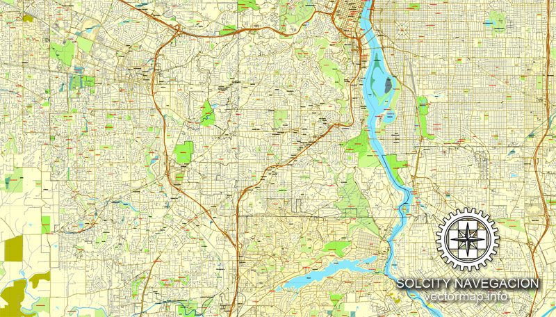 800x456 Portland, Oregon, Us Printable Vector Street City Plan Map, Full