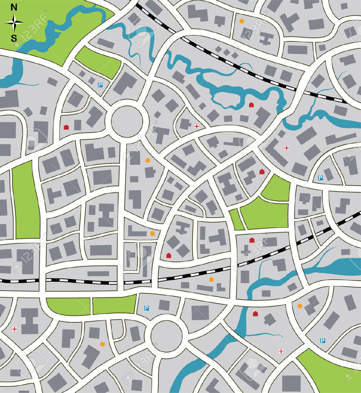 1197x1300 City Road Map Graphic Download