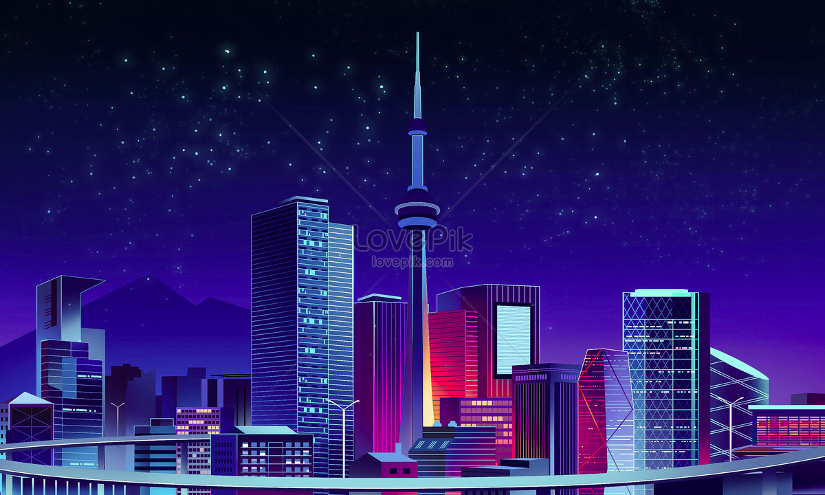 1200x720 City Night View Vector Building Photo Image Picture Free Download