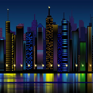 300x300 City At Night Vector