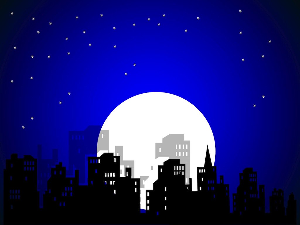 1024x769 City Night Vector Vector Art Amp Graphics