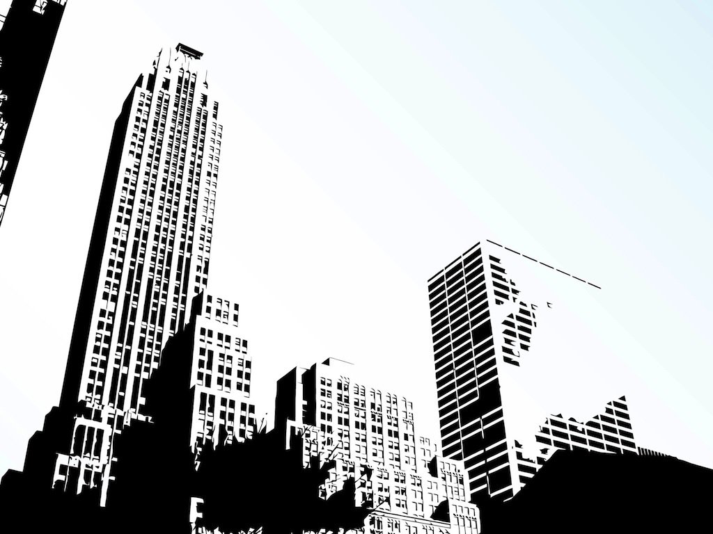 1024x768 City Skyline Vector Vector Art Amp Graphics