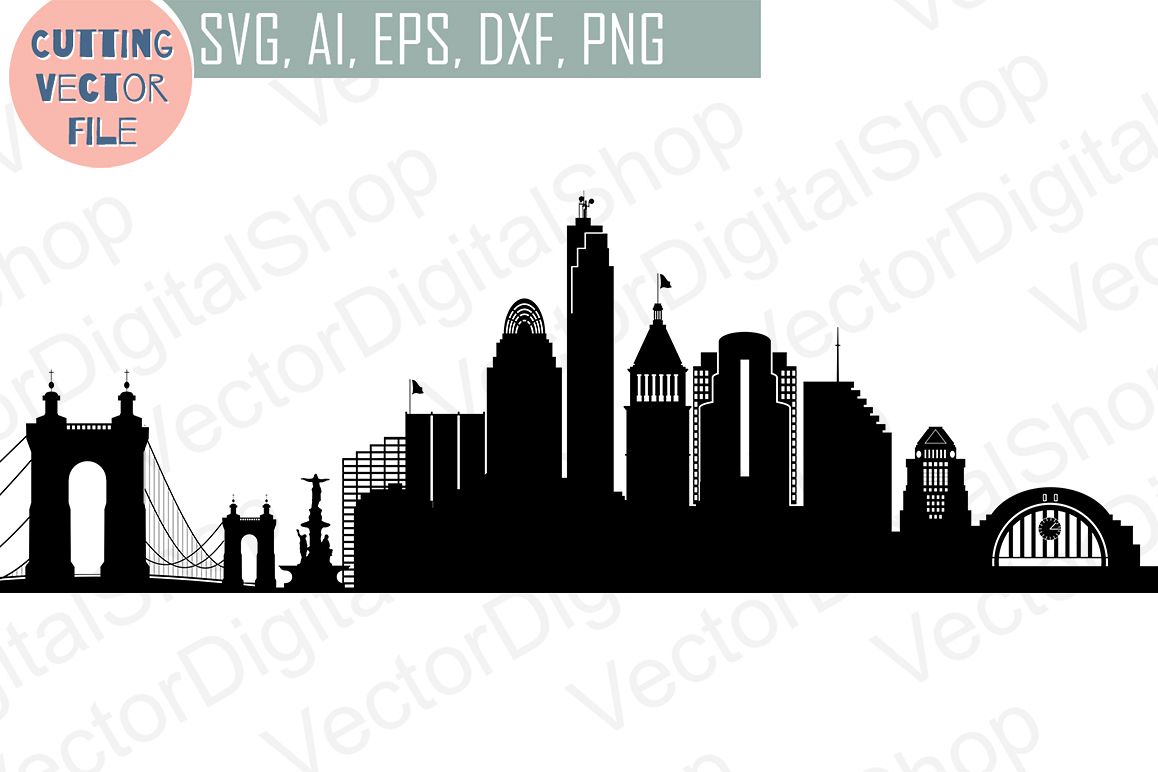 1158x772 Cincinnati Svg, Ohio City Vector Skyline, Silhouette Usa City, Svg