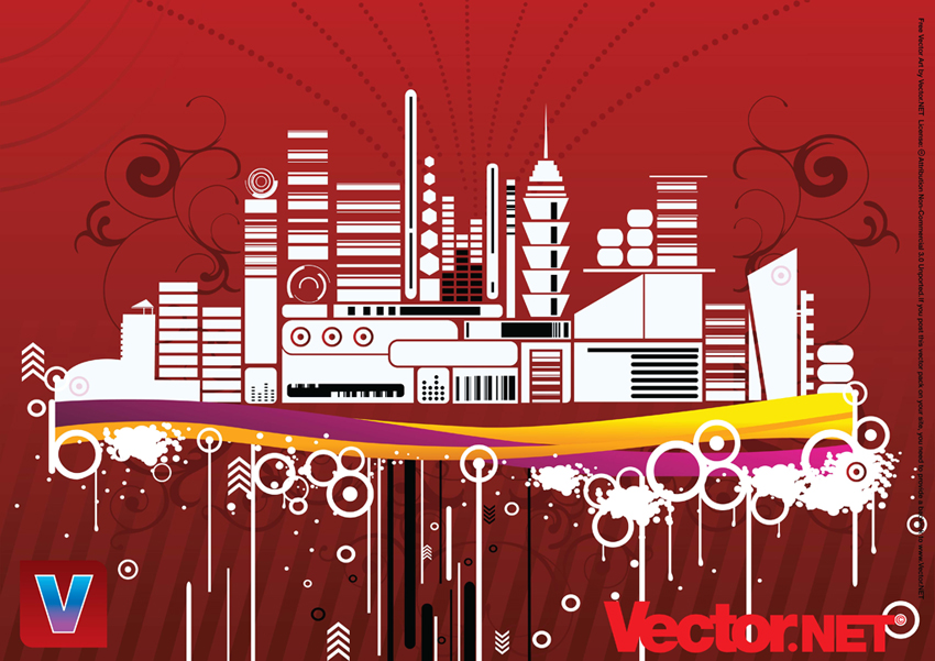 850x601 Free Urban City Vector Illustration