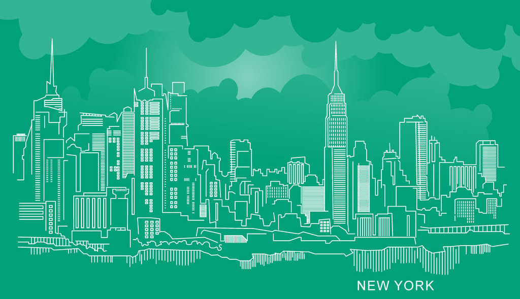 1024x589 New York City Skyline Vector Art Download (Free) By Companyfolders
