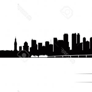 300x300 Stock Illustration Miami Skyline Silhouette Design City Vector Art