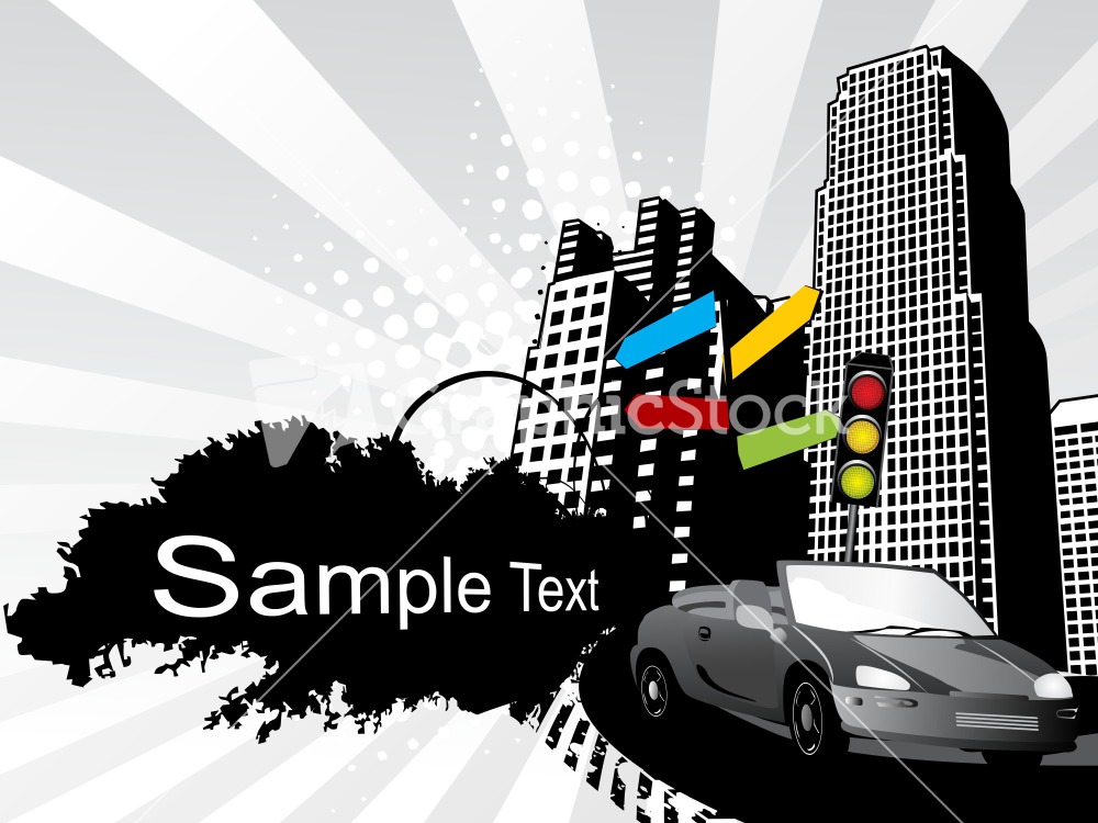 1000x750 Urban City Vector Image