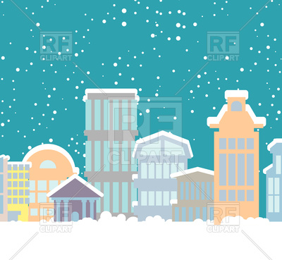 400x369 Winter City Vector Image Vector Artwork Of Architecture