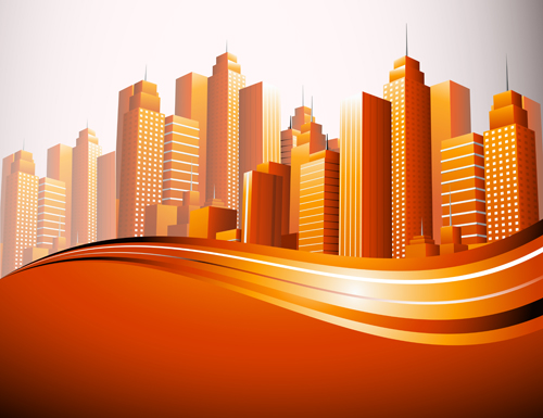 500x385 City Skyscrapers Design Vector Background Set 04 Free Download